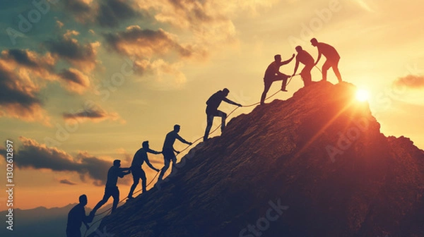 Fototapeta Effective leadership adapts to change, ensuring the team remains resilient and focused on the goal.