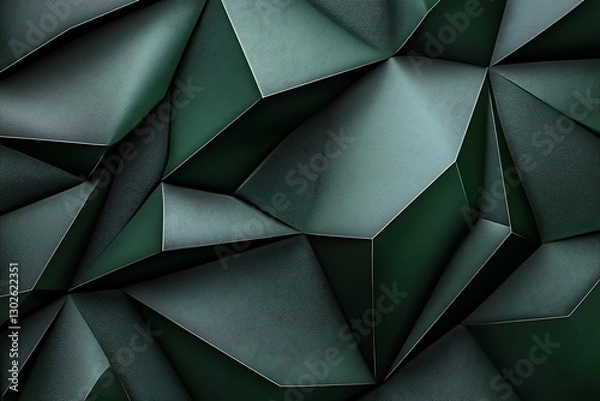 Fototapeta Dark Green Geometric Wall