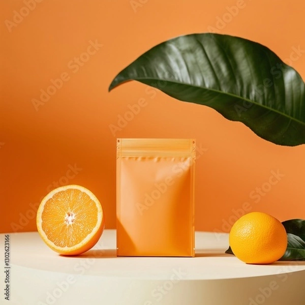 Obraz 無地のプロテインパウチとシンプルな背景