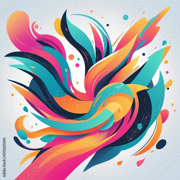 Obraz abstract vector background with waves generated ai