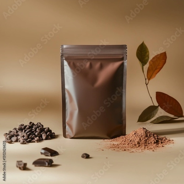 Obraz 無地のプロテインパウチとシンプルな背景