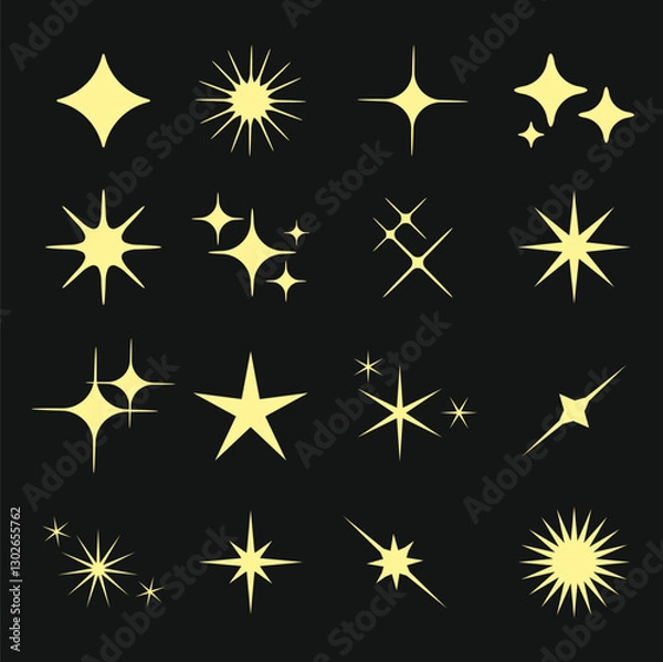 Obraz Sparkle shiny star icon vector graphic modern and luxury element