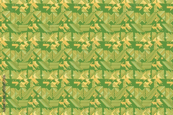 Fototapeta Collage with arrows, lines, shapes, stars, and other graphic elements for creative designs