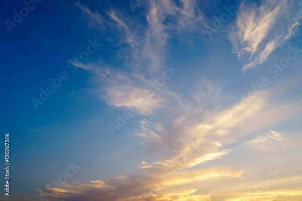 Fototapeta Dramatic cloudy sky in twilight time