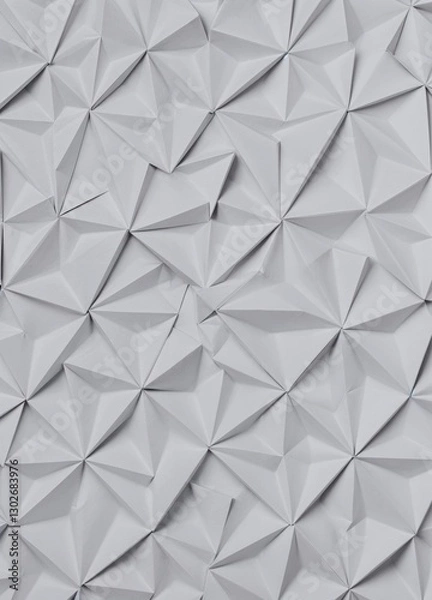 Fototapeta White origami paper background. 3d rendering, 3d illustration. Geometric Origami Pattern