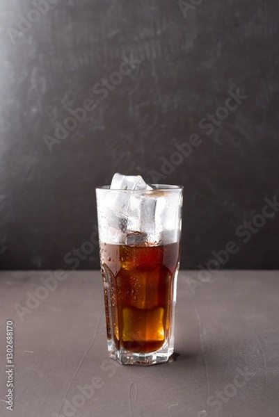 Obraz Cold iced coffee in a clear cup.