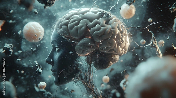 Obraz Human head and brain intelligence