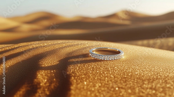 Obraz a diomond ring on desart broken heart concept