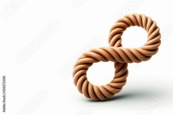 Obraz A rope tied in the form of an infinity sign. Space for text.