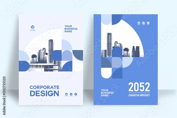 Obraz City Background Business Book Cover Design Template