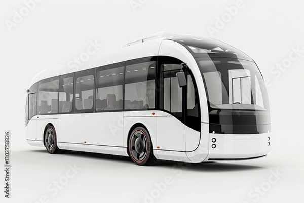 Fototapeta Sharp Picture of Future Bus Bus Vehicle White Background