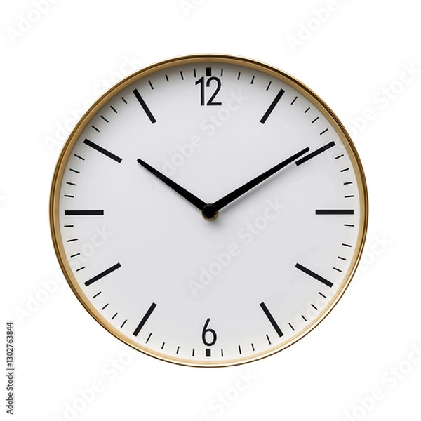 Obraz Photo of a clock with black numbers on a transparent  background. png