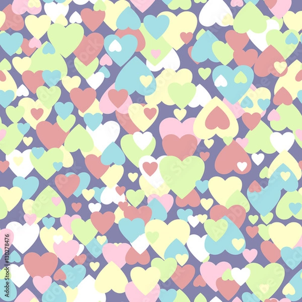 Fototapeta pastel colored hearts pattern