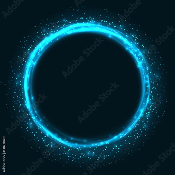 Obraz Abstract glowing circle vector background. Light round frame wit