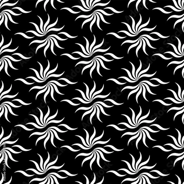Fototapeta Abstract monochrome seamless pattern for wave line 1