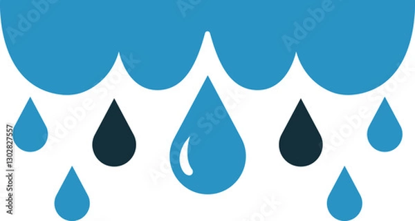 Obraz a blue rain drop icon 