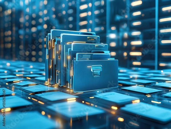 Fototapeta Digital Transformation with ERP and Document Management for Businesses