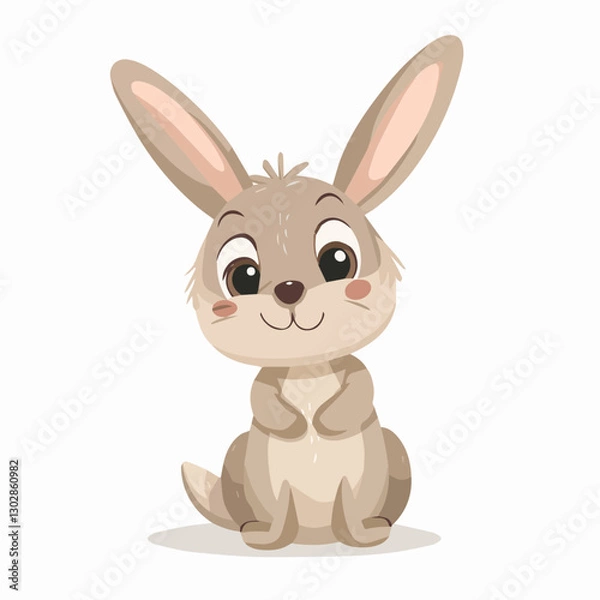 Obraz cute, animal, character, cartoon, vector, illustration, happy, set, graphic, design, baby, funny, zoo, art, background, adorable, collection, isolated, giraffe, children, bear, child, lion, wild, prin