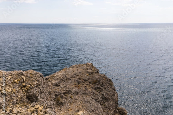Obraz Views from the Golitsyn Trail - a mountain trail carved on the slope of Mount Koba-Kaya, located along the coastline southwest of the village of Novy Svet, Crimea, Russia