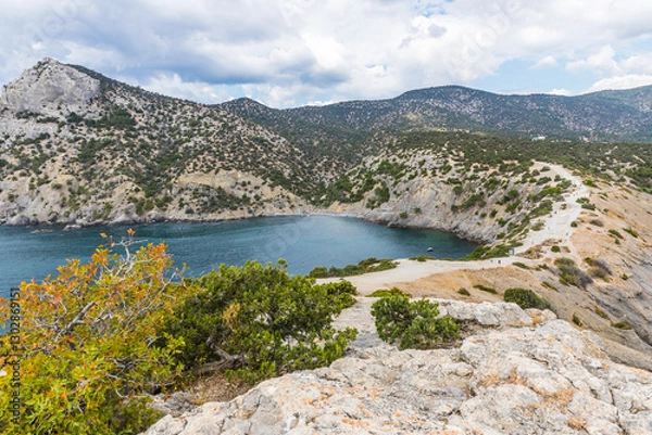 Obraz Views from the Golitsyn Trail - a mountain trail carved on the slope of Mount Koba-Kaya, located along the coastline southwest of the village of Novy Svet, Crimea, Russia