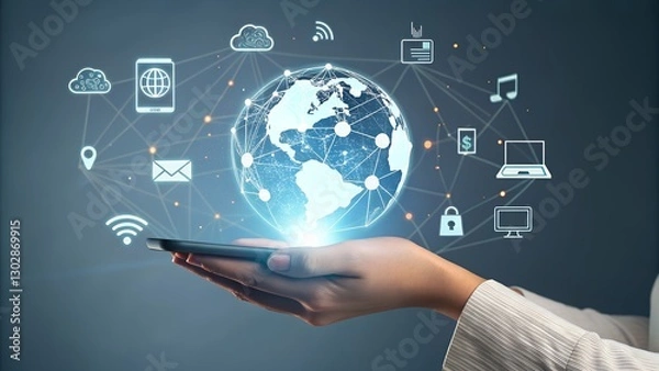Fototapeta "Global Network and Digital Connectivity"