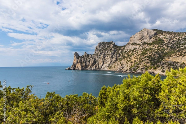 Obraz Views from the Golitsyn Trail - a mountain trail carved on the slope of Mount Koba-Kaya, located along the coastline southwest of the village of Novy Svet, Crimea, Russia