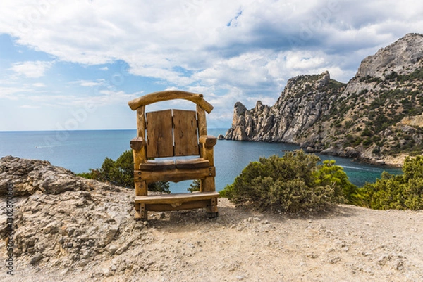 Obraz Views from the Golitsyn Trail - a mountain trail carved on the slope of Mount Koba-Kaya, located along the coastline southwest of the village of Novy Svet, Crimea, Russia