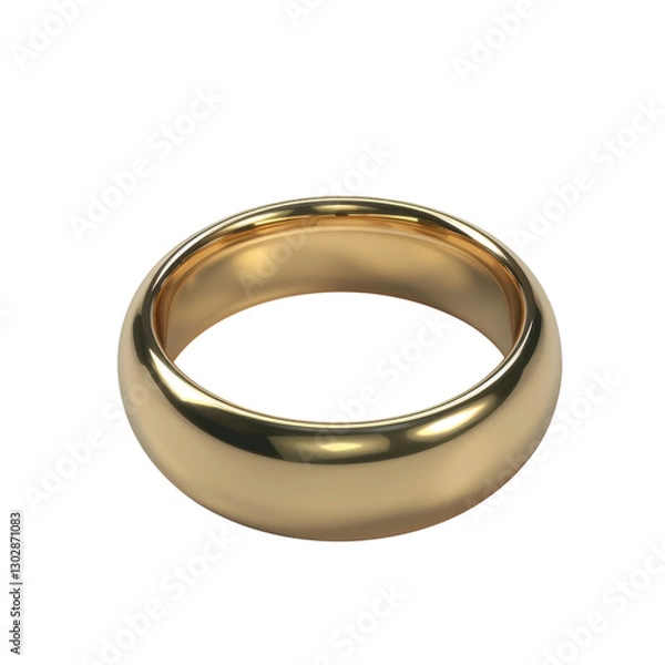 Fototapeta shiny gold wedding band with smooth, polished surface, symbolizing love and commitment. This elegant ring is perfect for special occasions and everyday wear