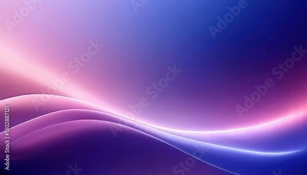 Fototapeta smooth abstract wave with gradient light effect in pink and blue tones, futuristic background for digital design and branding

