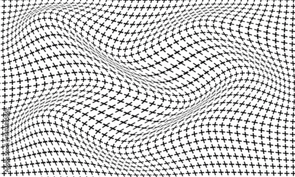 Fototapeta abstract trendy black plus wave pattern perfect for background.