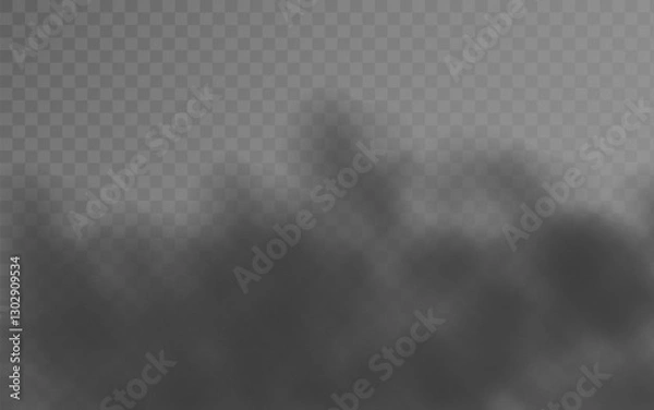 Fototapeta Vector realistic dark gray fog, smoke on transparent background
Realistic fog background, transparent background
