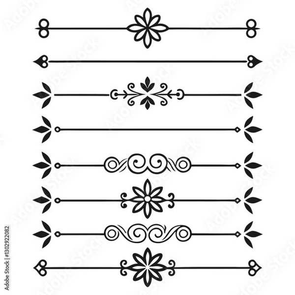 Fototapeta Ornate Line Flourishes and Elegant Frame Decorations