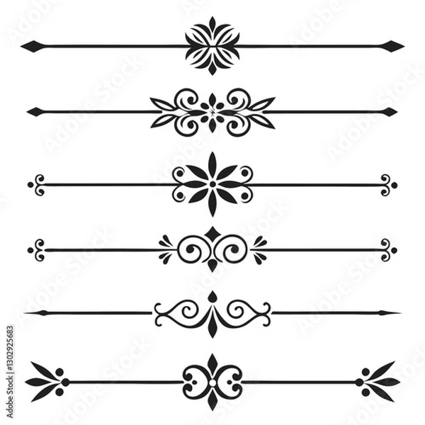 Fototapeta Classic Line Dividers and Elegant Border Design Pack
