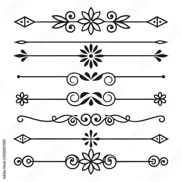Fototapeta Minimalist Line Dividers Elegant and Clean Border Set