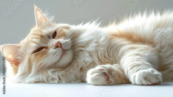 Obraz whole-body-lens,a cat playing,Aphroditeâ€™s Giant Longhair,white and no background --ar 16:9 --stylize 500 --v 6.1 Job ID: ff635666-4c2c-4b17-9346-68d0a91f9e9c