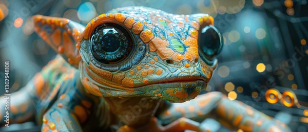 Fototapeta Metaverse Native Species Design - Shape-Shifting Digital Organism for VR Ecosystems  
