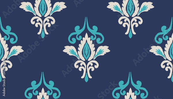 Fototapeta geometric ethnic vintage texture vector art design. textile fashion pattern line ikat seamless pattern and batik fabric texture asian background wallpaper geometry indian. Ethnic abstract ikat art .