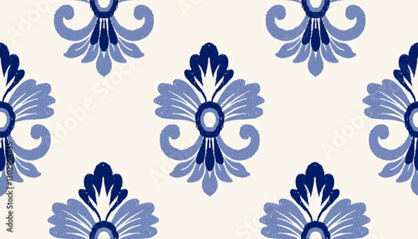 Fototapeta geometric ethnic vintage texture vector art design. textile fashion pattern line ikat seamless pattern and batik fabric texture asian background wallpaper geometry indian. Ethnic abstract ikat art .