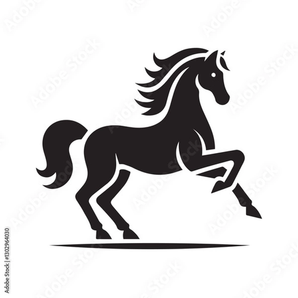 Obraz Powerful Black Horse Silhouette Vector Graphic