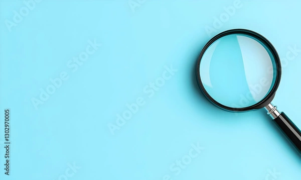 Fototapeta Magnifying Glass on Light Blue Background for Clear Observation