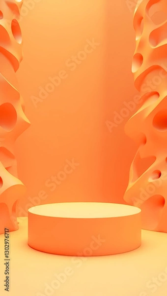 Obraz smooth cylinder platform with abstract background