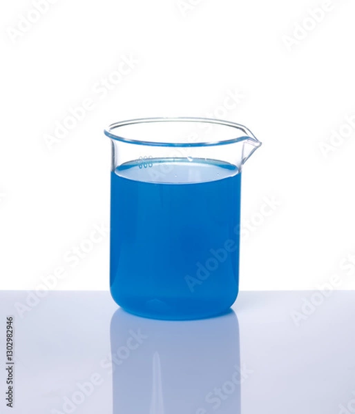 Fototapeta Laboratory test glass container on a transparent background