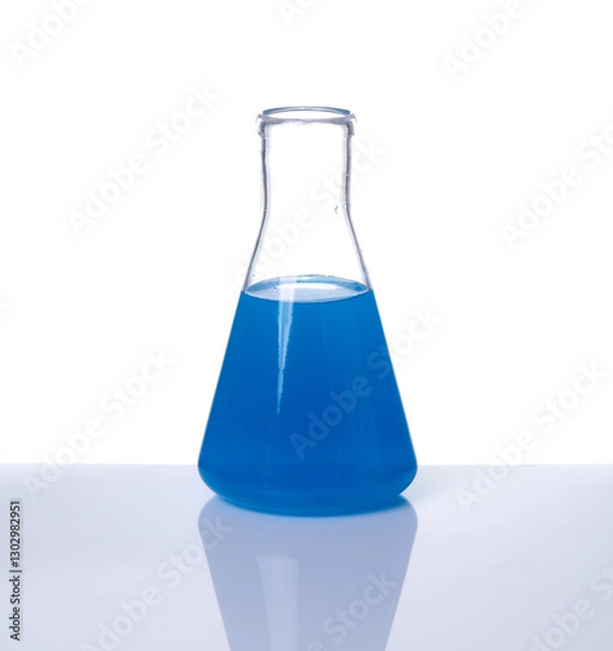 Fototapeta Laboratory test glass container on a transparent background
