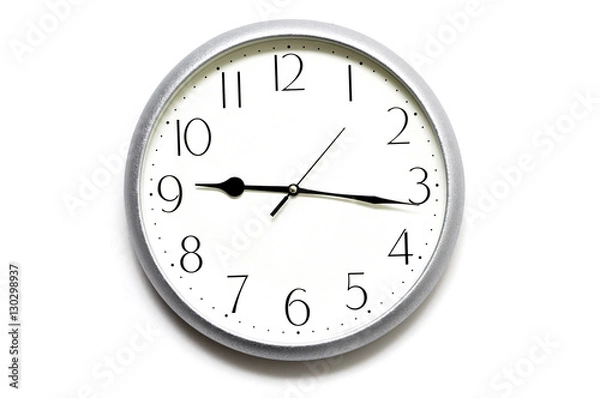 Obraz round wall clock on white background