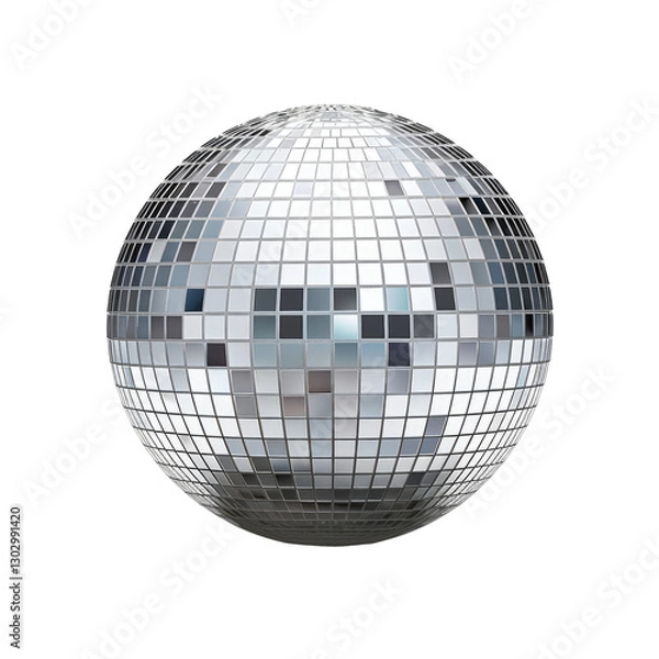 Obraz classic silver disco ball on transparent background