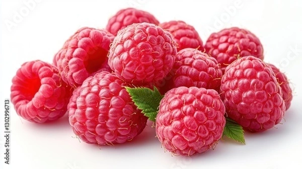 Fototapeta raspberries isolated,studio background
