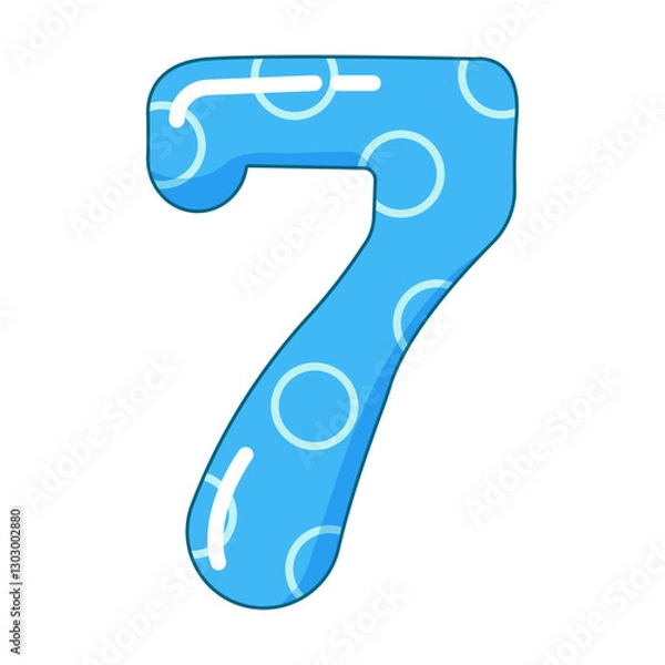 Fototapeta Vector illustration of the number seven in a colorful style