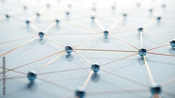 Fototapeta Abstract Network Connections with Nodes and Lines Representing Data Flow