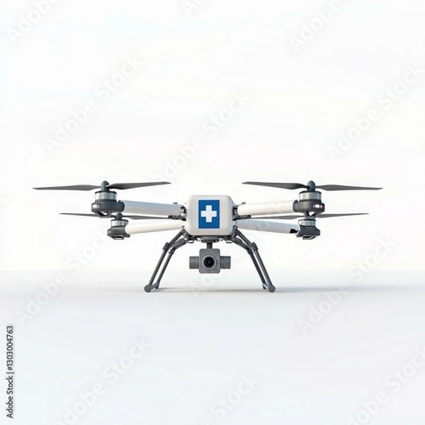 Fototapeta drone concept. Medical drone with a camera, designed for emergency and healthcare applications.