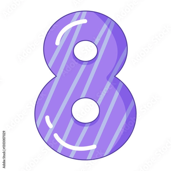 Fototapeta Vector illustration of the number eight in a colorful style